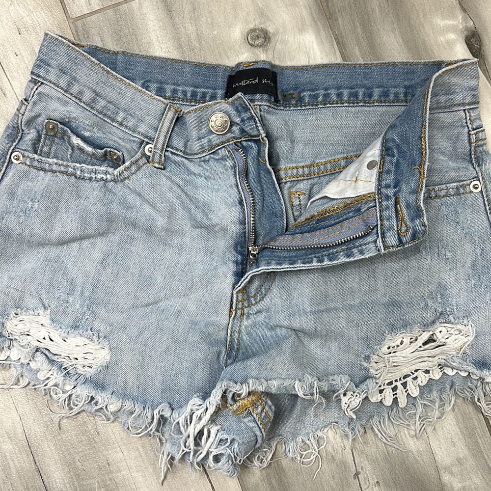 Light washed denim shorts